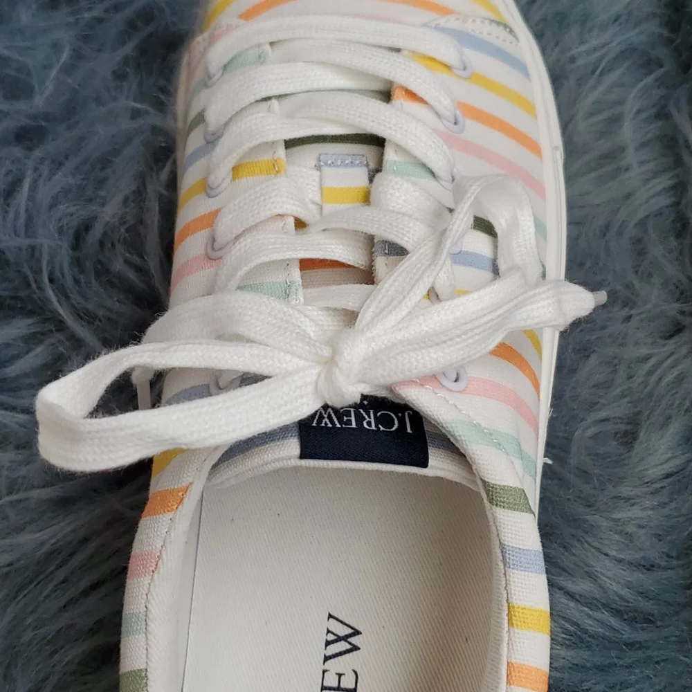 NIB J. Crew Printed Canvas Striped Sneakers